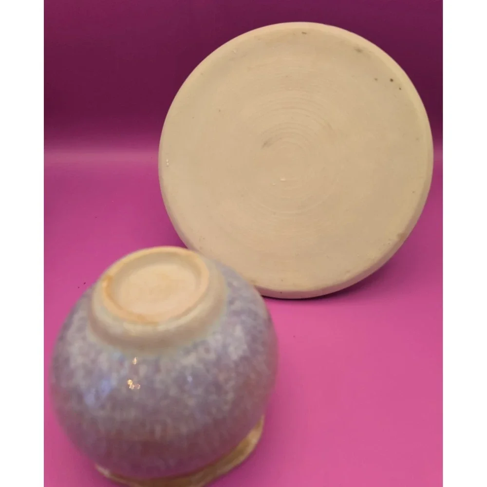 Candle Holder  Ceramic , Hand Thrown.  2 Piece Glazed Finish.‎